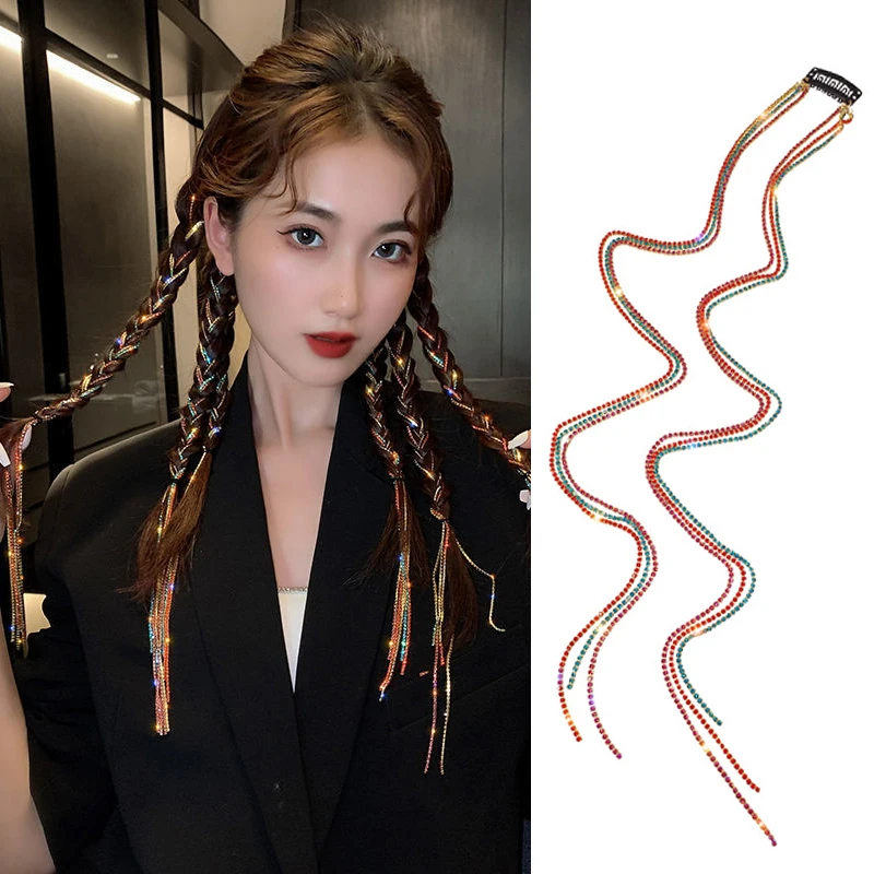 Sparkly Crystal Wig Chains Braiding Hair Clip For Women Girls Fashion Shiny Rhinestone Tassel Ponytail Hairpins Hair Accesories
Sparkly Crystal Wig Chains Braiding Hair Clip For Women Girls Fashion Shiny Rhinestone Tassel Ponytail Hairpins Hair Accesories