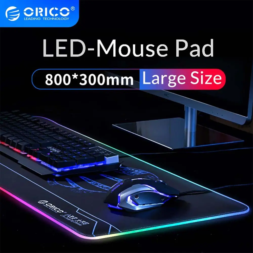 ORICO Large RGB Gaming Mouse Pad Rubber No-Slip Mouse Mat Colorful LED Lighting Keyboard Desk Mat for PC Computer LOL PUBG DOTA
ORICO Large RGB Gaming Mouse Pad Rubber No-Slip Mouse Mat Colorful LED Lighting Keyboard Desk Mat for PC Computer LOL PUBG DOTA