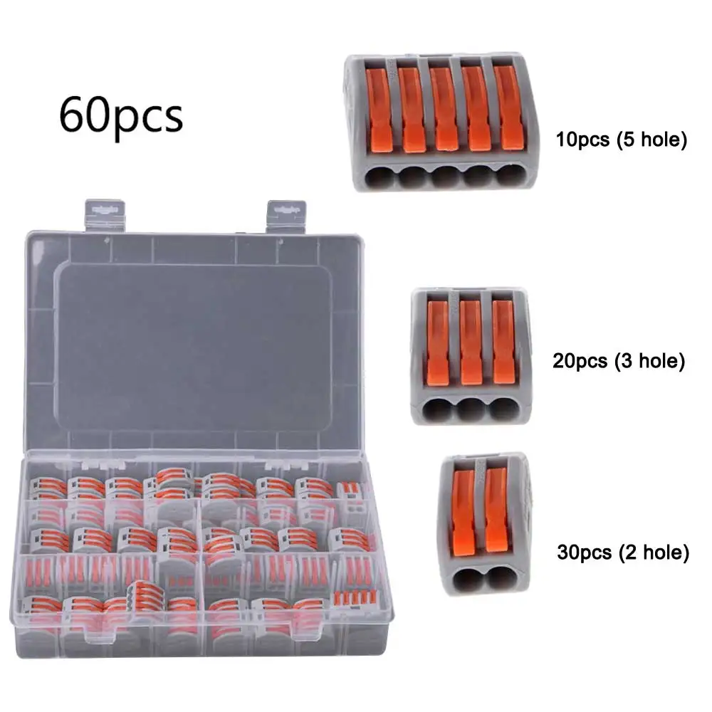 Wire Connector Terminal Block Set Reusable Electric Cable quick connector universal compact terminal plug-in0.08-2.5mm2 Kits
Wire Connector Terminal Block Set Reusable Electric Cable quick connector universal compact terminal plug-in0.08-2.5mm2 Kits