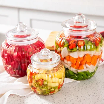 Thick Transparent Glass Bottle Sealed Jar Food Household Grain Storage Jar Candy Tea Pickle Jar Pickled Jar Kimchi Jar 
Thick Transparent Glass Bottle Sealed Jar Food Household Grain Storage Jar Candy Tea Pickle Jar Pickled Jar Kimchi Jar