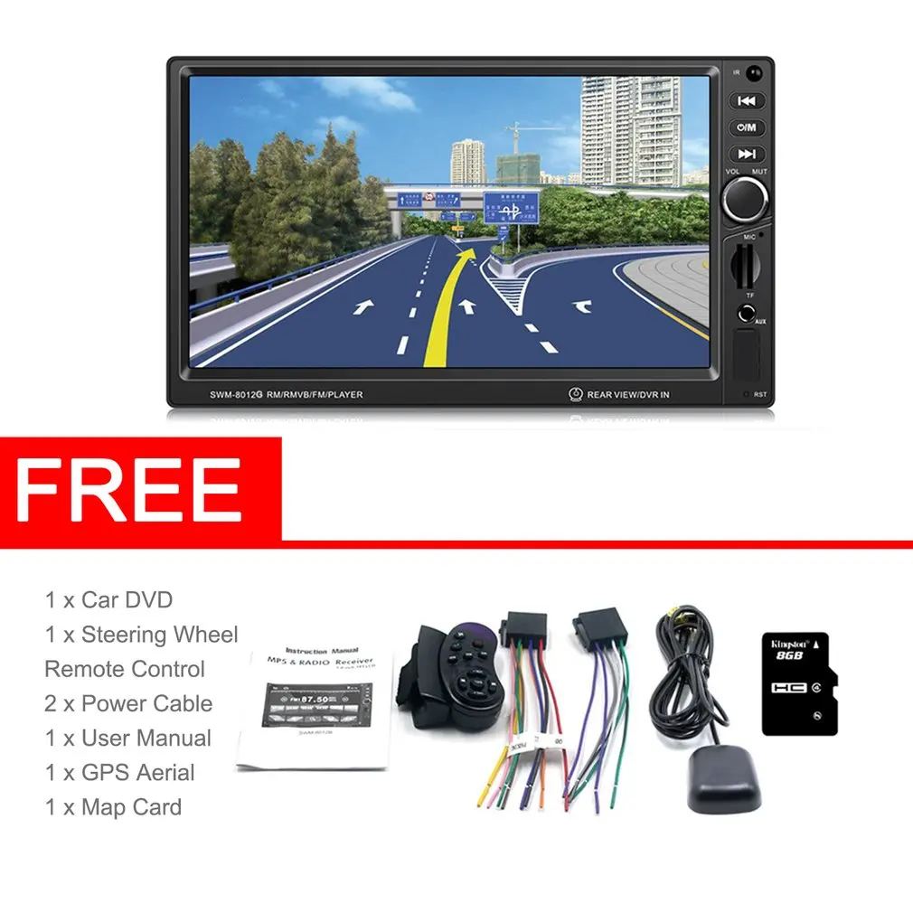 SWM-8012G 7-Inch Large Display Screen GPS Navigation Car DVD Brake Prompt Vehicle Music Player Support Mini TF Card
SWM-8012G 7-Inch Large Display Screen GPS Navigation Car DVD Brake Prompt Vehicle Music Player Support Mini TF Card