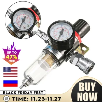 1/4" 30-120PSI Air Compressor Filter 40 Micron Water Separator Trap Tools Kit With Regulator Gauge Light Weight Filter Particles
1/4" 30-120PSI Air Compressor Filter 40 Micron Water Separator Trap Tools Kit With Regulator Gauge Light Weight Filter Particles