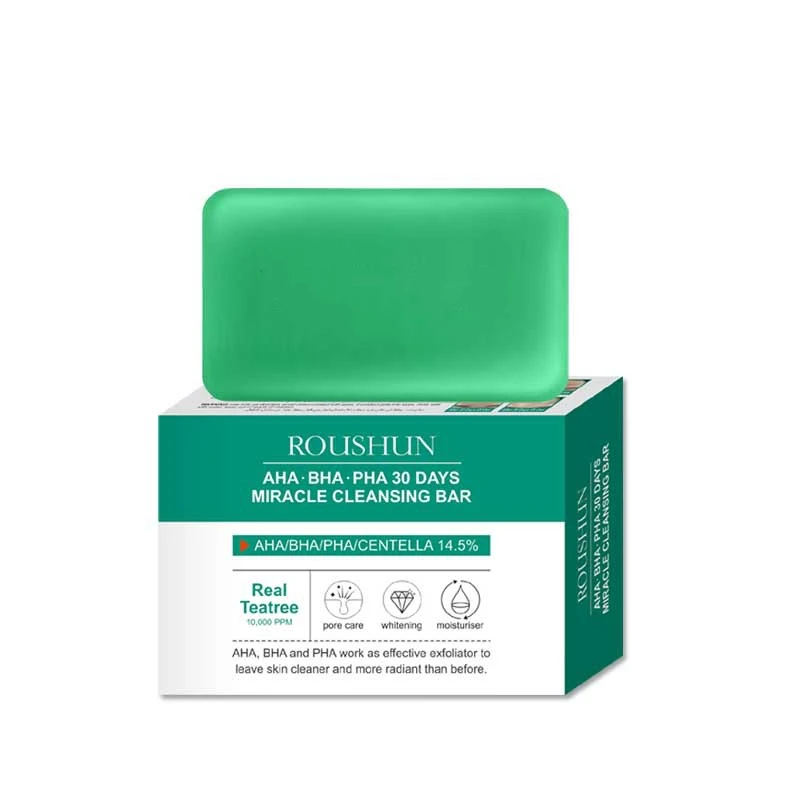 AHA BHA PHA 30 Days Miracle Teatree Facial Soap 105g Cleansing Bar Acne Treatment Blackhead Remover Dead Skin Facial Cleanser
AHA BHA PHA 30 Days Miracle Teatree Facial Soap 105g Cleansing Bar Acne Treatment Blackhead Remover Dead Skin Facial Cleanser