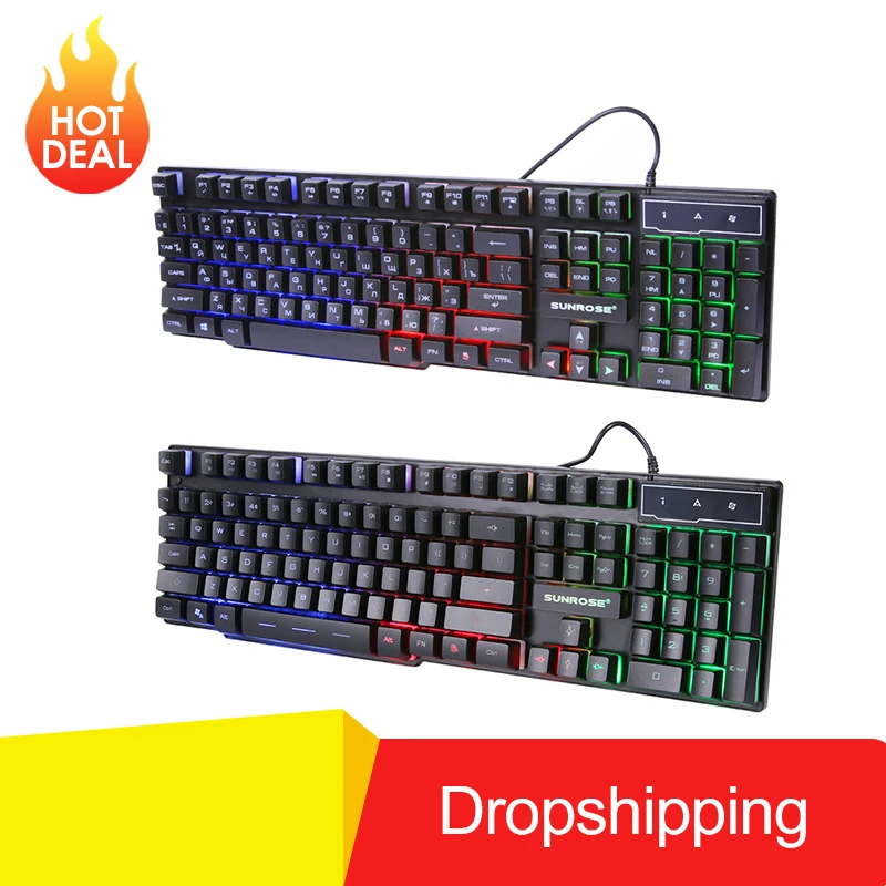 K201 USB Wired Gaming Keyboard 104 Keys 3-Color Russian and English Backlight Splashproof Feel with Package for Dota 2 Keyboard
K201 USB Wired Gaming Keyboard 104 Keys 3-Color Russian and English Backlight Splashproof Feel with Package for Dota 2 Keyboard