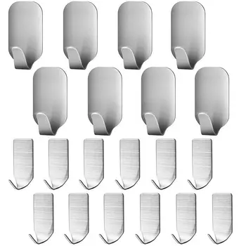 20 Pieces Self Adhesive Stainless Steel Wall Hooks,Utility Hanging Hooks for Robe, Coat, Bags, Home, Kitchen, Bathroom, Heavy Du 
20 Pieces Self Adhesive Stainless Steel Wall Hooks,Utility Hanging Hooks for Robe, Coat, Bags, Home, Kitchen, Bathroom, Heavy Du