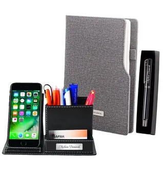Isme Custom Gray Notebook & Black Color Pen Holder & Black Metal Roller Pen
Isme Custom Gray Notebook & Black Color Pen Holder & Black Metal Roller Pen