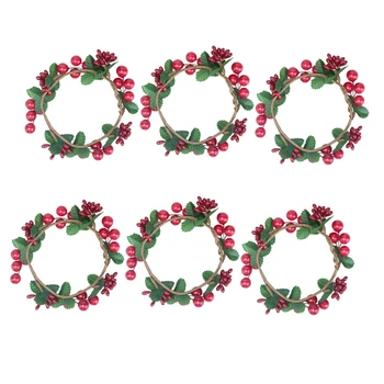 6PCS Christmas Candle Rings Wreaths,Berry with Green Leaves Candle Rings for Pillars Small Wreaths for Rustic Wedding Centerpiec
6PCS Christmas Candle Rings Wreaths,Berry with Green Leaves Candle Rings for Pillars Small Wreaths for Rustic Wedding Centerpiec