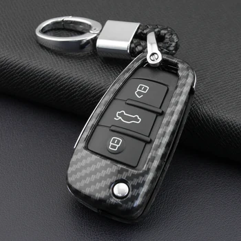 Flip Key Cover Chain For Audi A1 A3 Q3 Q7 TT Carbon Fiber Keychain Ring Hard Case Fob Shell 
Flip Key Cover Chain For Audi A1 A3 Q3 Q7 TT Carbon Fiber Keychain Ring Hard Case Fob Shell