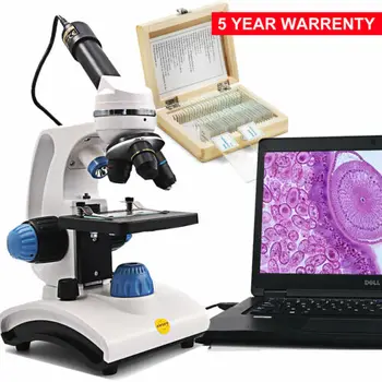 Kids Microscope for Students Lab---SWIFT 40X-1000X SW100 Dual Light Metal Lab Compound Microscope W/ Camera & Slides
Kids Microscope for Students Lab---SWIFT 40X-1000X SW100 Dual Light Metal Lab Compound Microscope W/ Camera & Slides