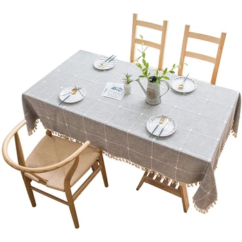 Gray Cotton+Linen Cotton Linen Tablecloths For Kitchen - Dust-Proof Table Cover - Modern Decorative Dining Table Cover - Outdoor 
Gray Cotton+Linen Cotton Linen Tablecloths For Kitchen - Dust-Proof Table Cover - Modern Decorative Dining Table Cover - Outdoor