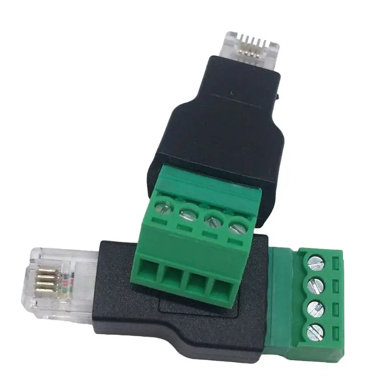 RJ11 to Screw Terminal Adapter Male 4 Pin Connector Splitter Shield Plug | Обустройство дома