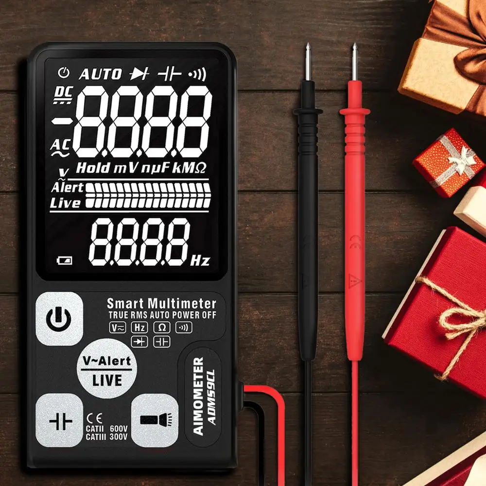 Digital Multimeter Tester Large 3.5" LCD 3-Line Display AIMOMETER ADMS9CL Voltmeter DMM AC DC Voltage NCV Ohm Hz Capacitor Diode
Digital Multimeter Tester Large 3.5" LCD 3-Line Display AIMOMETER ADMS9CL Voltmeter DMM AC DC Voltage NCV Ohm Hz Capacitor Diode