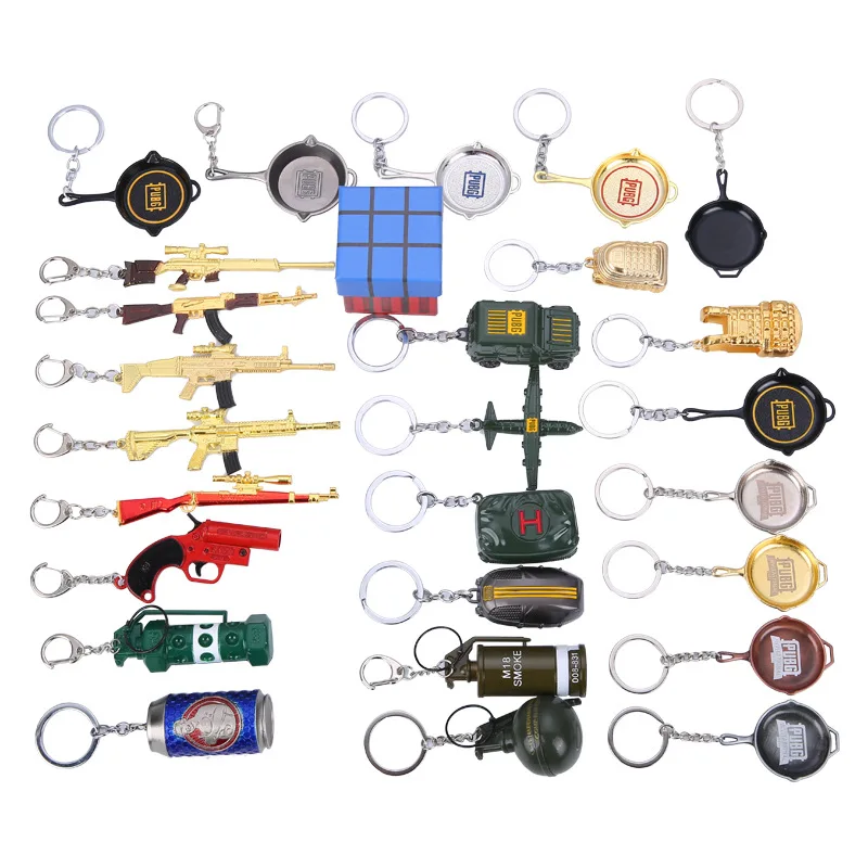 PUBG Keychain 98K Helmet Pan Weapon Model Pendant AWM Mini Pendant llaveros
PUBG Keychain 98K Helmet Pan Weapon Model Pendant AWM Mini Pendant llaveros