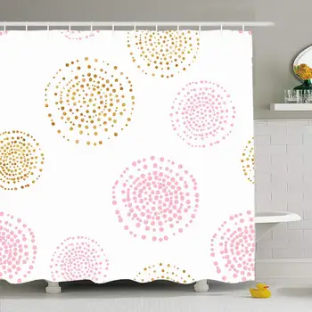 Shower Curtain Set with Hooks 66x72 Element Year Gift Pink Holiday Birthday Dots Pattern Shape Sequins Abstract Textures White
Shower Curtain Set with Hooks 66x72 Element Year Gift Pink Holiday Birthday Dots Pattern Shape Sequins Abstract Textures White