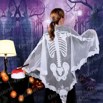 OurWarm 60x60inch Halloween Costume Lace Ghost Scary Skull Skeleton Poncho for Women Cosplay Party Supplies Halloween Decoration
OurWarm 60x60inch Halloween Costume Lace Ghost Scary Skull Skeleton Poncho for Women Cosplay Party Supplies Halloween Decoration
