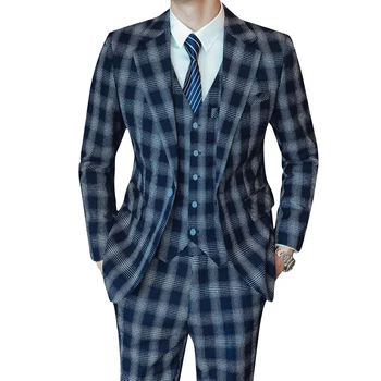 High-end men's suits three-piece suit (coat + pants + vest) fashion British style party banquet gentleman blazer
High-end men's suits three-piece suit (coat + pants + vest) fashion British style party banquet gentleman blazer
