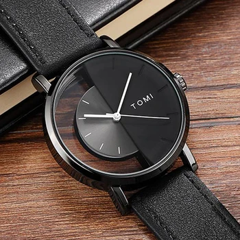 Unique Watch Creative Half Transparent Unisex Watch For Men Women Couple Geek Stylish Leather Wristwatch Fashion Quartz-watch
Unique Watch Creative Half Transparent Unisex Watch For Men Women Couple Geek Stylish Leather Wristwatch Fashion Quartz-watch