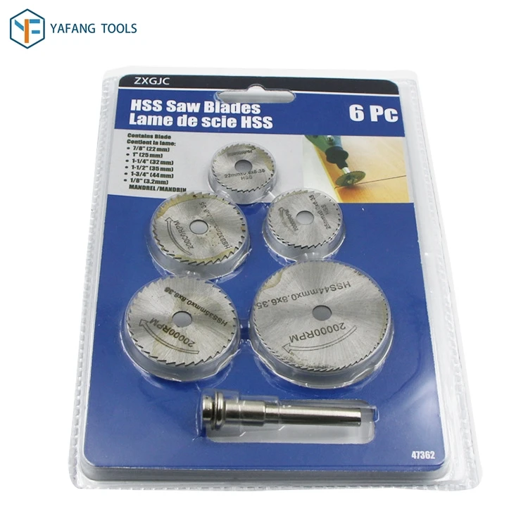 

6pcs/set 22mm~44mm HSS Saw Blades Rotary Tool Cutting Disc for Dremel Drill Woodworking Metal Cutter Power Tools