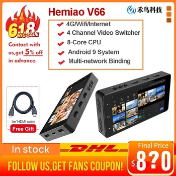 Hemiao V66 HDMI Multi-View Visualize Recording Video Live Switcher w 4K Monitor For Camera Cinema Stream PK blackmagic ATEM Mini
Hemiao V66 HDMI Multi-View Visualize Recording Video Live Switcher w 4K Monitor For Camera Cinema Stream PK blackmagic ATEM Mini