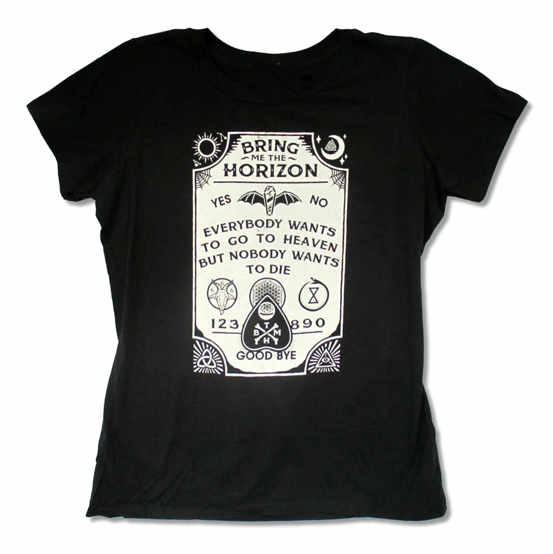 Bring Me The Horizon Ouija Board Girls Juniors Black T Shirt New Bmth Free Shipping Funny Tops Tee Shirt
Bring Me The Horizon Ouija Board Girls Juniors Black T Shirt New Bmth Free Shipping Funny Tops Tee Shirt