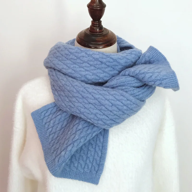 Korean Version of Solid Color Small Twist Scarf Women Winter Wild Simple Wool Imitation Cashmere Warm Long Small Scarf
Korean Version of Solid Color Small Twist Scarf Women Winter Wild Simple Wool Imitation Cashmere Warm Long Small Scarf