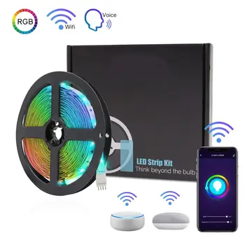 Smart WiFi LED Strip Lights, 16.4FT RGB 5050 LED Light Kit Working with Alexa, Google Home Phone APP Controlled, for Home
Smart WiFi LED Strip Lights, 16.4FT RGB 5050 LED Light Kit Working with Alexa, Google Home Phone APP Controlled, for Home