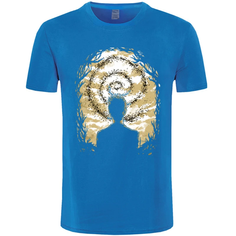 Carcosa_s_Spiral_5391 Design Summer Fall All Cotton O-Neck Mens Tees Slim Fit Tops Tees Fitted Short Sleeve T Shirt Carcosa_s_Spiral_5391 blue