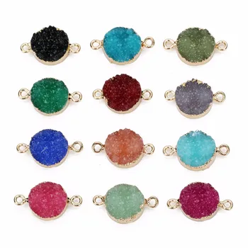 LOULEUR 5pcs/lot Colorful 13.5mm Faux Druzy Resin Charms Pendant Round Connectors For Women DIY Earrings Jewelry Making Findings
LOULEUR 5pcs/lot Colorful 13.5mm Faux Druzy Resin Charms Pendant Round Connectors For Women DIY Earrings Jewelry Making Findings