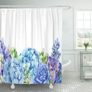 Fabric Decorative Shower Curtain Curtains Set with Hooks Blue Purple Floral Flowers Rose Lily Hyacinth Pansies Hydrangeas
Fabric Decorative Shower Curtain Curtains Set with Hooks Blue Purple Floral Flowers Rose Lily Hyacinth Pansies Hydrangeas