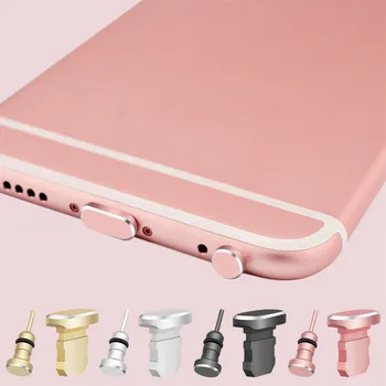 

Metal 3.5mm Earphone Jack Dust Plug Anti-dust Ear Cap Charging Port DustPlug Gadgets Set for iPhone X 8 Plus 6s 5s SE iPad Mini