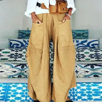 Fashion Loose Wide Leg Casual Pants Women Pockets Oversize High Waist Trousers Summer Yellow Black Pantalone 2020 Plus Size 3XL
Fashion Loose Wide Leg Casual Pants Women Pockets Oversize High Waist Trousers Summer Yellow Black Pantalone 2020 Plus Size 3XL