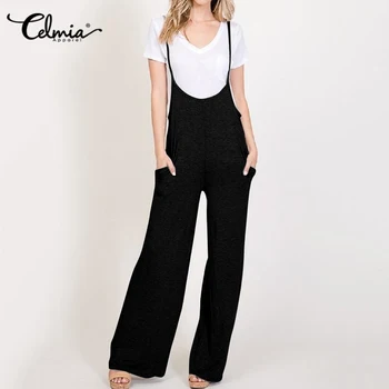 Vintage Casual Sleeveless Straps Rompers Women Celmia Summer Solid Jumpsuits Ladies Elasticity Wide Leg Pants Elegant Playsuits
Vintage Casual Sleeveless Straps Rompers Women Celmia Summer Solid Jumpsuits Ladies Elasticity Wide Leg Pants Elegant Playsuits