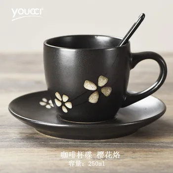Japanese Retro Coffee Cup and Saucer Set Creative Black Ceramic Coffee Cup Mug Simple Afternoon Pottery Tea Cup Tasse A Cafe L
Japanese Retro Coffee Cup and Saucer Set Creative Black Ceramic Coffee Cup Mug Simple Afternoon Pottery Tea Cup Tasse A Cafe L