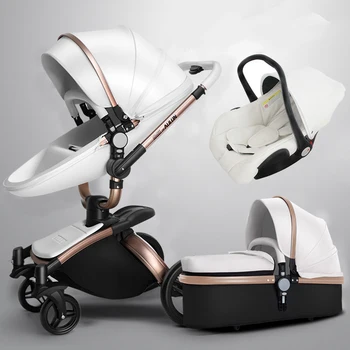 Aulon Luxury Baby Stroller 3 in 1 High landscape Baby Pram Fashion Design Baby Trolley for Newborn High Quality Baby Travel System Free Shipping
Aulon Luxury Baby Stroller 3 in 1 High landscape Baby Pram Fashion Design Baby Trolley for Newborn High Quality Baby Travel System Free Shipping