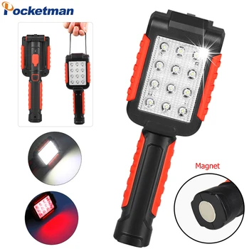Portable LED Work Light Magnetic Flashlight USB Rechargeable Repair Work Lamp 13*SMD Red Light Torch Hanging Hook Lanterna
Portable LED Work Light Magnetic Flashlight USB Rechargeable Repair Work Lamp 13*SMD Red Light Torch Hanging Hook Lanterna