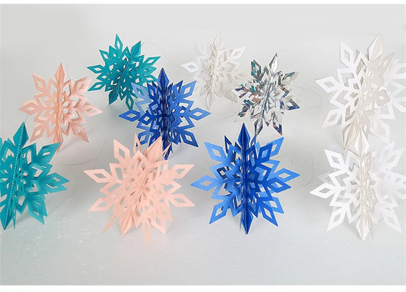 3D Artificial Snowflakes Paper Garland Festival Frozen Party