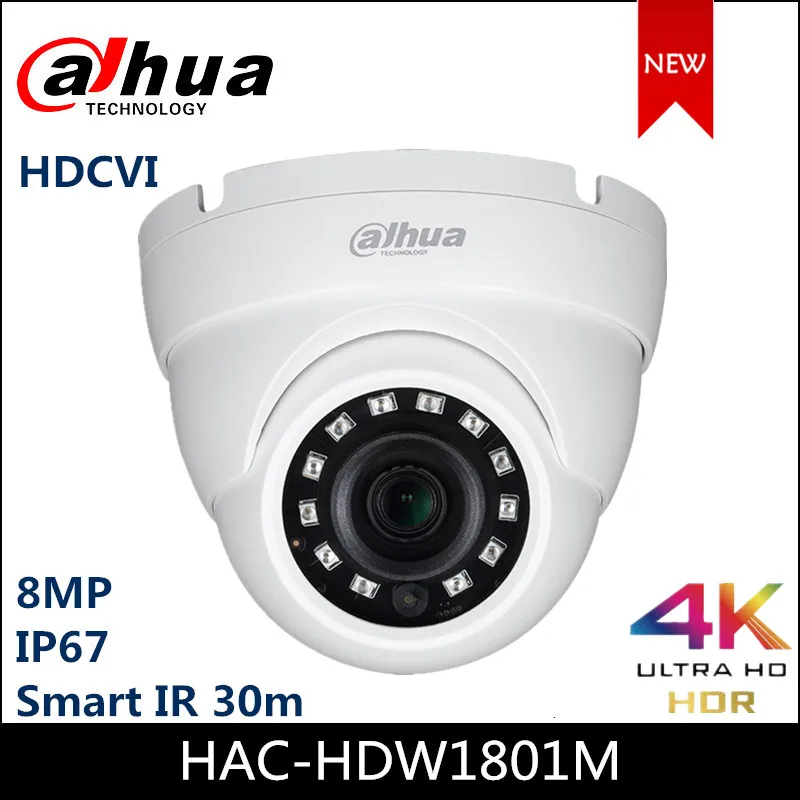 Dahua 4K HDCVI ИК-камера для глазного яблока Smart IR 30m IP67 внутренняя и наружная камера