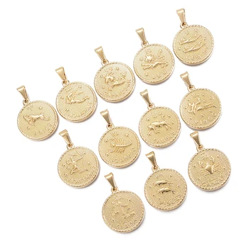 2Sets/lot 12Pcs/Set Stainless Steel Shiny Round Constellation Pendants Golden Color Disc Zodiac Charms for DIY Jewelry Findings
2Sets/lot 12Pcs/Set Stainless Steel Shiny Round Constellation Pendants Golden Color Disc Zodiac Charms for DIY Jewelry Findings