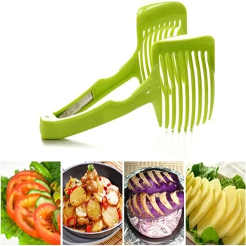 

Plastic Potato Slicer Tomato Cutter Tool Shreadders Fruit Lemon Cutting Holder Slice Assistant Cooking Tool Kitchen Accessories