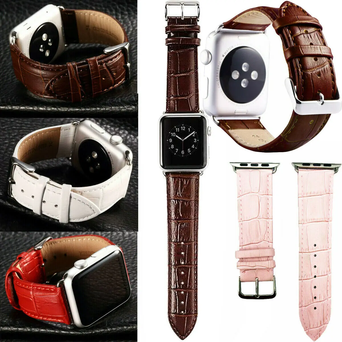 Suitable for apple watch series 6/5/4/3/2/1 crocodile pattern iwatch 44MM watch leather strap apple watch band 38mm
Suitable for apple watch series 6/5/4/3/2/1 crocodile pattern iwatch 44MM watch leather strap apple watch band 38mm