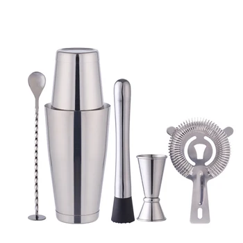 5Pcs Wine Boston Recipe Mixer Shaker Bartender Barware Kit Kitchen Bar Tools Stainless Steel Cocktail Shaker Set
5Pcs Wine Boston Recipe Mixer Shaker Bartender Barware Kit Kitchen Bar Tools Stainless Steel Cocktail Shaker Set