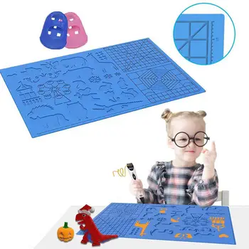 3D Printing Pen Drawing Board With 2 Finger Caps Basic Graphics Heat-resistant Silicone Copy Board
3D Printing Pen Drawing Board With 2 Finger Caps Basic Graphics Heat-resistant Silicone Copy Board