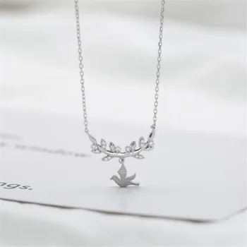 New Personality Spring Leaf Cute Swallow 925 Sterling Silver Jewelry Temperament Branch Exquisite Crystal Popular Necklaces H483
New Personality Spring Leaf Cute Swallow 925 Sterling Silver Jewelry Temperament Branch Exquisite Crystal Popular Necklaces H483