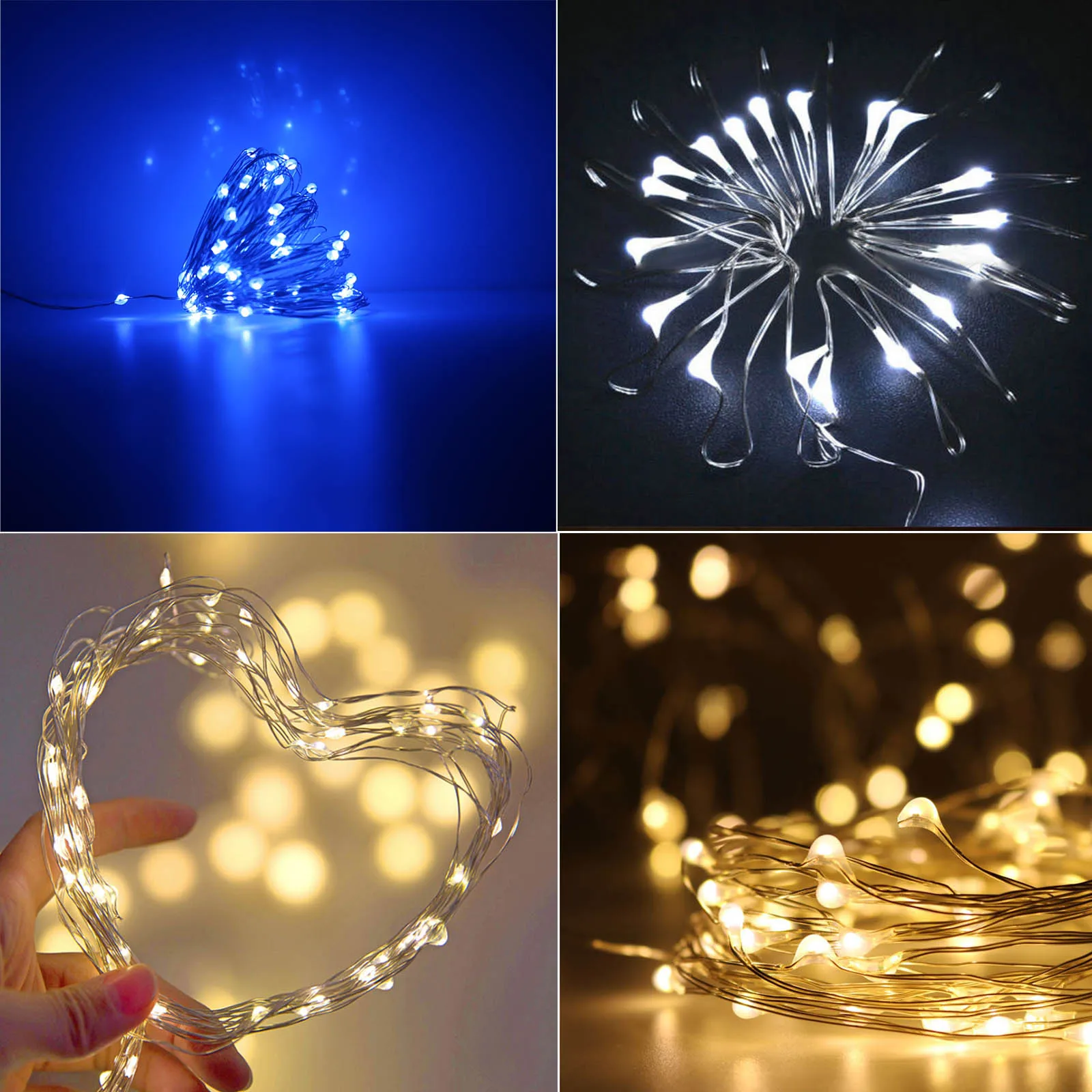 

LED Copper Wire String Fairy Light 10M 5M 3M 2M 1M Garland Home Xmas Wedding Party Decor Powered by Battery USB LR44 CR2032 New