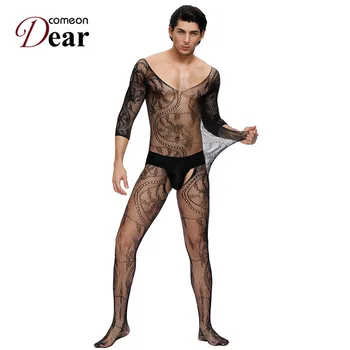 Comeondear Lace Fishnet Bodystockings Front and Rear Openwork Sexy Men Lingerie Hot Open Crotch Male Siamese Stockings MPA158
Comeondear Lace Fishnet Bodystockings Front and Rear Openwork Sexy Men Lingerie Hot Open Crotch Male Siamese Stockings MPA158