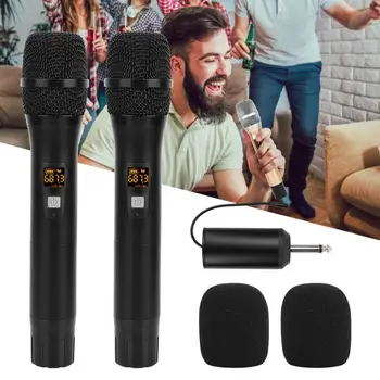 2Pcs 25 Channels Wireless Microphone Kits with Mini Mic Receiver(built-in battery)Black Metal Handheld Karaoke Microphone System
2Pcs 25 Channels Wireless Microphone Kits with Mini Mic Receiver(built-in battery)Black Metal Handheld Karaoke Microphone System