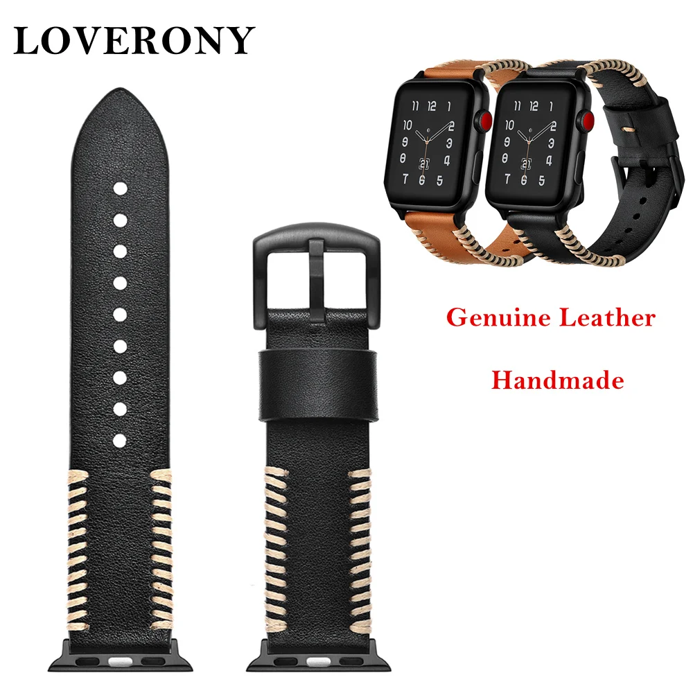 LOVERONY часы с ремешком из натуральной кожи ремешок для наручных часов apple Watch 38 мм 42