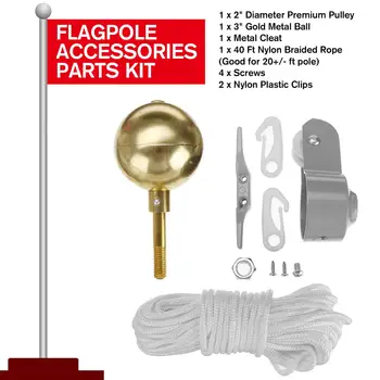 Flag Accessories 2" Diameter Premium Pulley 3" Gold Metal Ball Flagpole Accessories Parts Kit For Garden Flagpole Flag
Flag Accessories 2" Diameter Premium Pulley 3" Gold Metal Ball Flagpole Accessories Parts Kit For Garden Flagpole Flag