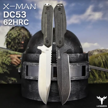 X-MAN DC53steel knife Linen handle outdoor camping jungle survival battle Hunting knife Straight knife Camping rescue knife tool
X-MAN DC53steel knife Linen handle outdoor camping jungle survival battle Hunting knife Straight knife Camping rescue knife tool