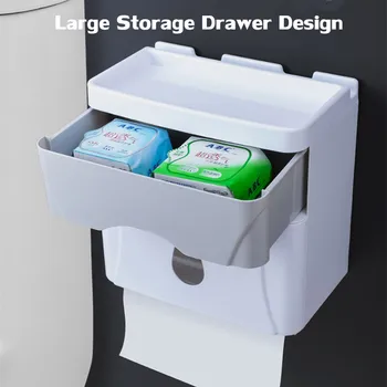 Bathroom Plastic Waterproof Tissue Box Wall Mounted Multifunction Storage Box Toilet Paper Roll Holder Phone Cup Rack Shelf
Bathroom Plastic Waterproof Tissue Box Wall Mounted Multifunction Storage Box Toilet Paper Roll Holder Phone Cup Rack Shelf